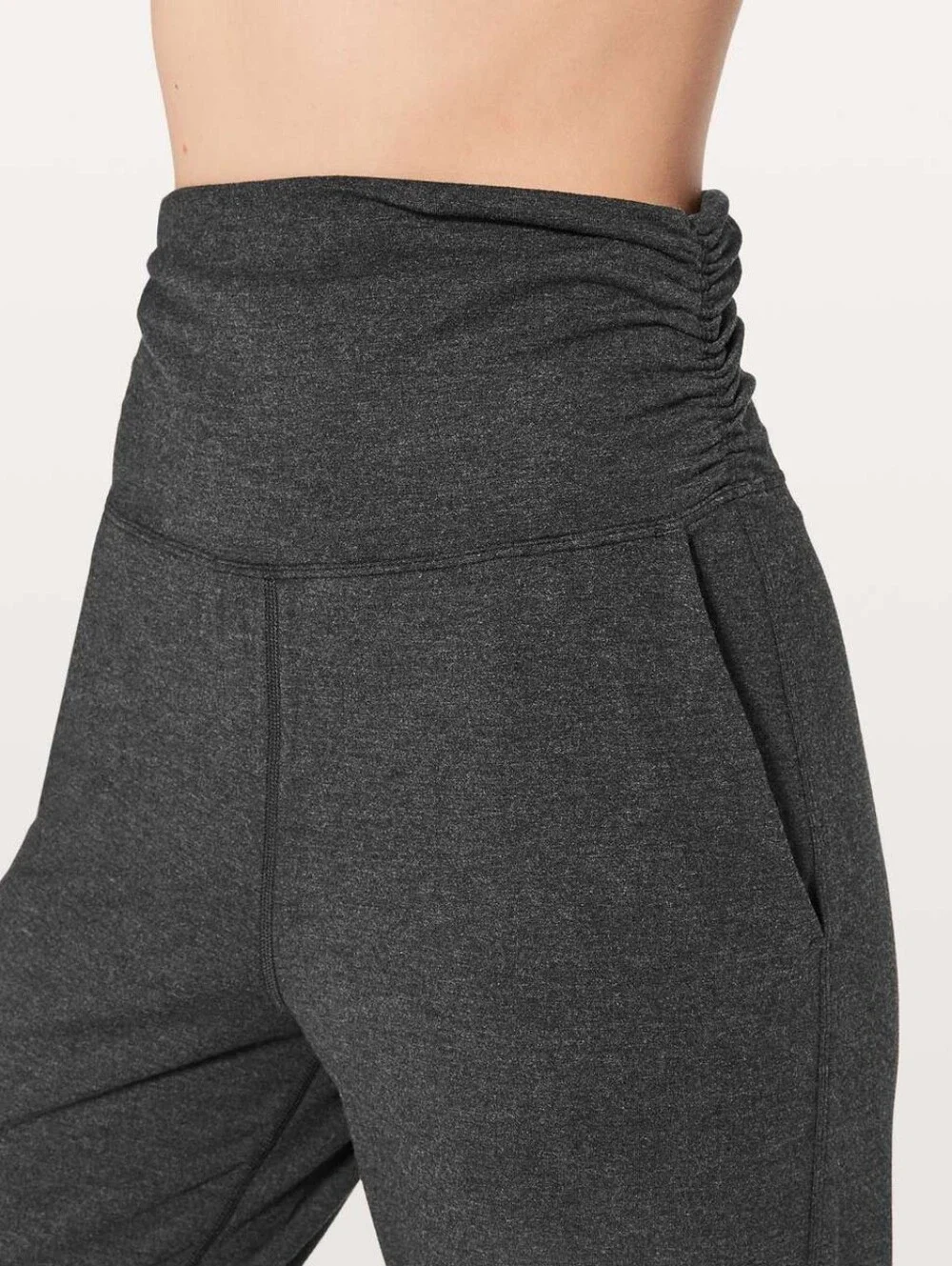 Lululemon Take It Easy Wide Leg Pants in Heathered Black